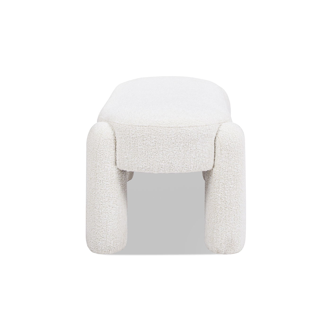 Hugo - Oval Fully Upholstered Bench - Milk Cream White - The Sleep Loft - Online Mattress Showroom NYC