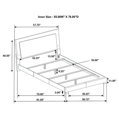 Felicity Wood Full LED Panel Bed White High Gloss