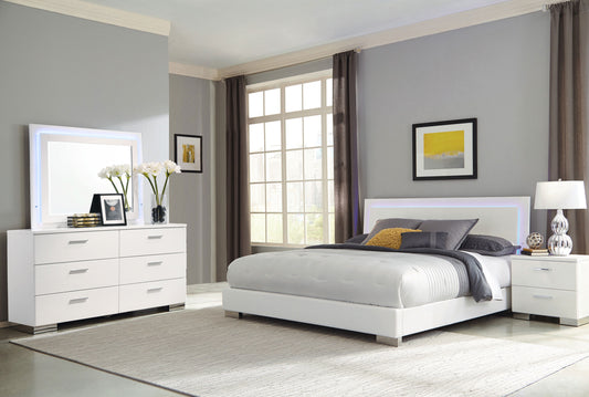 Felicity 4-piece California King Bedroom Set White Gloss - The Sleep Loft - Online Mattress Showroom NYC