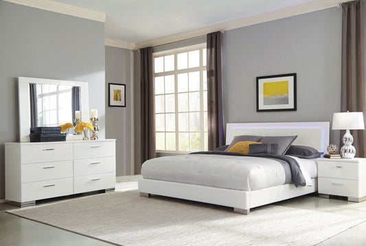 Felicity 4-piece California King Bedroom Set White Gloss - The Sleep Loft - Online Mattress Showroom NYC