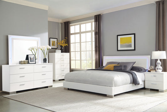 Felicity 5-piece California King Bedroom Set White Gloss - The Sleep Loft - Online Mattress Showroom NYC
