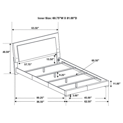 Felicity Wood Queen LED Panel Bed White High Gloss