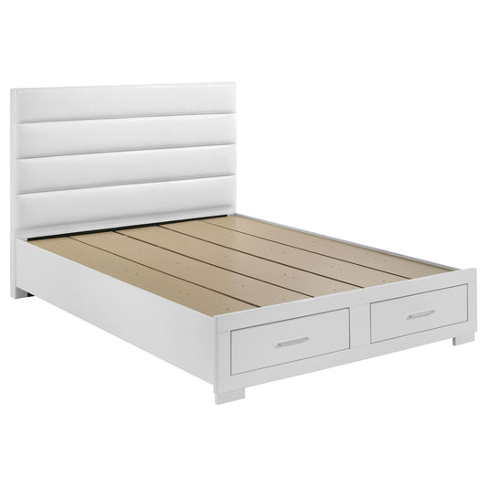 Felicity California King Storage Bed White High Gloss - The Sleep Loft - Online Mattress Showroom NYC