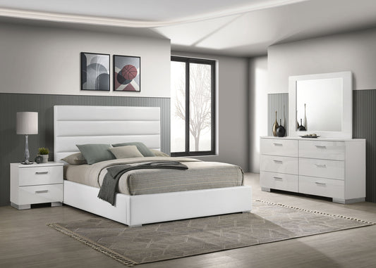 Felicity 4-piece California King Bedroom Set White High Gloss - The Sleep Loft - Online Mattress Showroom NYC