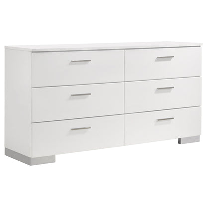 Felicity 5-piece Twin Bedroom Set White High Gloss