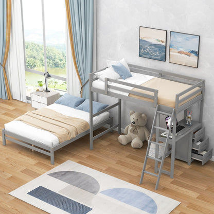 Bunk Bed With Built In Desk And 3 Drawers - The Sleep Loft - Online Mattress Showroom NYC
