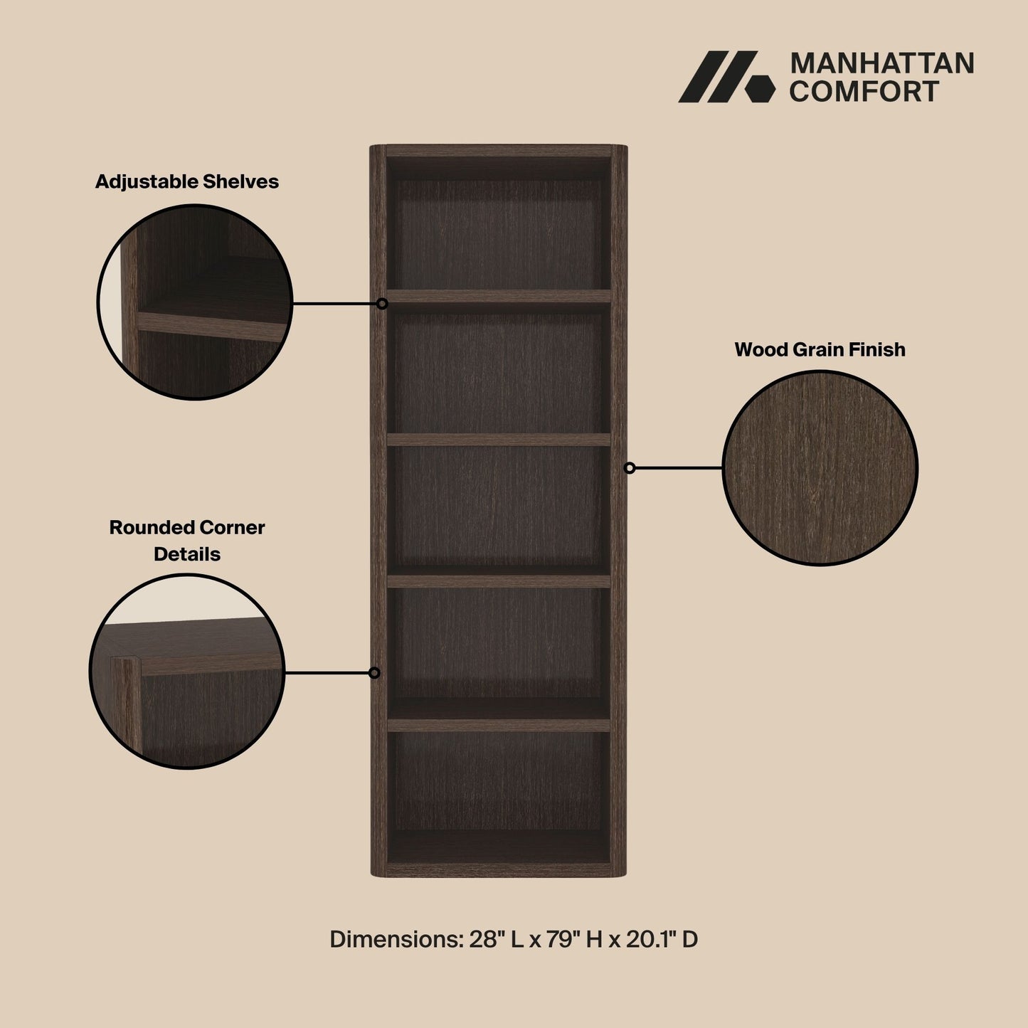 Rivington - Open Bookcase - The Sleep Loft - Online Mattress Showroom NYC