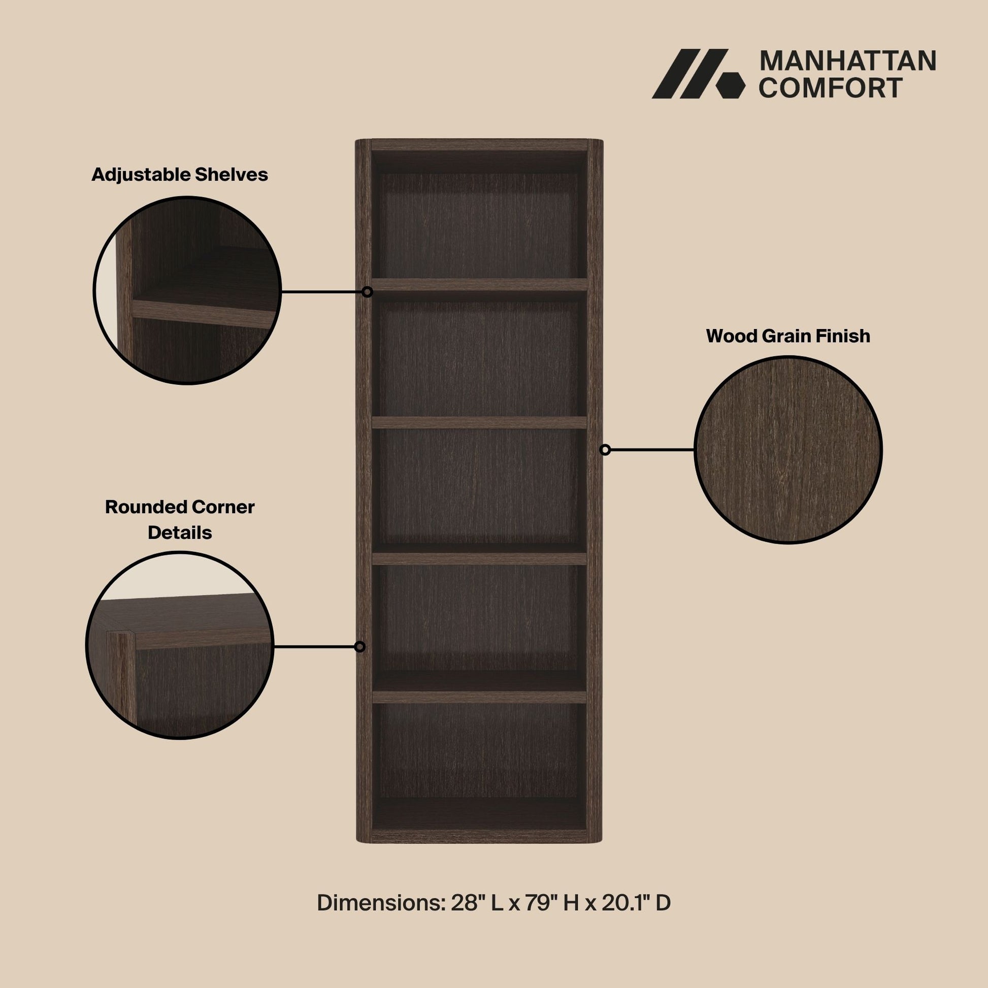 Rivington - Open Bookcase - The Sleep Loft - Online Mattress Showroom NYC