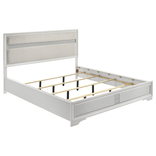 Miranda 54-inch Upholstered California King Panel Bed White - The Sleep Loft - Online Mattress Showroom NYC
