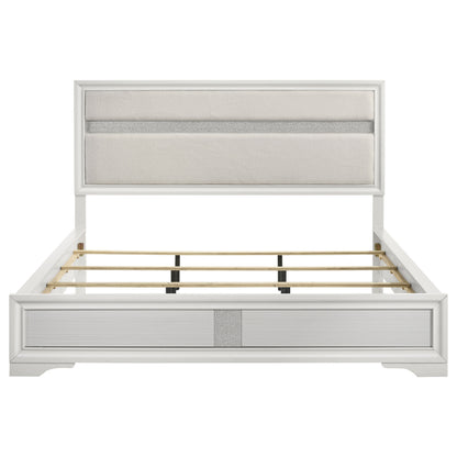 Miranda 54-inch Upholstered California King Panel Bed White