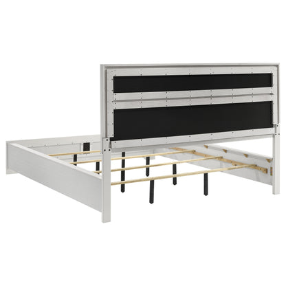 Miranda 54-inch Upholstered California King Panel Bed White