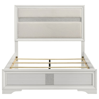 Miranda 54-inch Upholstered Queen Panel Bed White