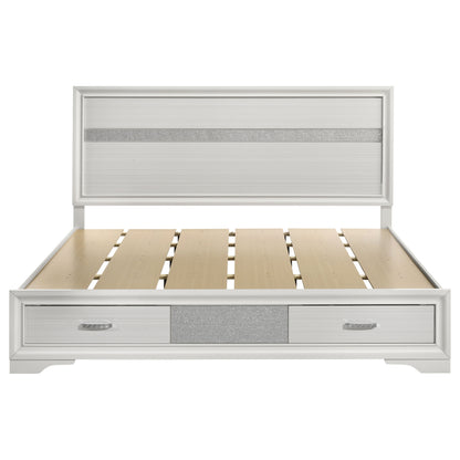 Miranda 51-inch Wood Eastern King Storage Panel Bed White