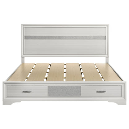 Miranda 51-inch Wood California King Storage Panel Bed White