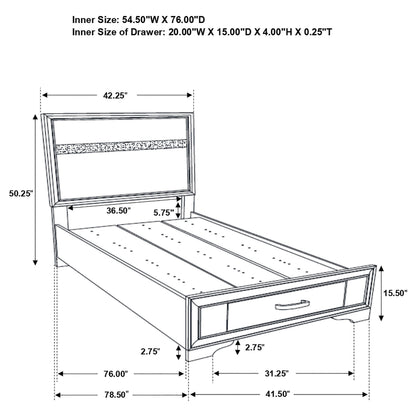 Miranda 51-inch Wood Twin Storage Panel Bed White