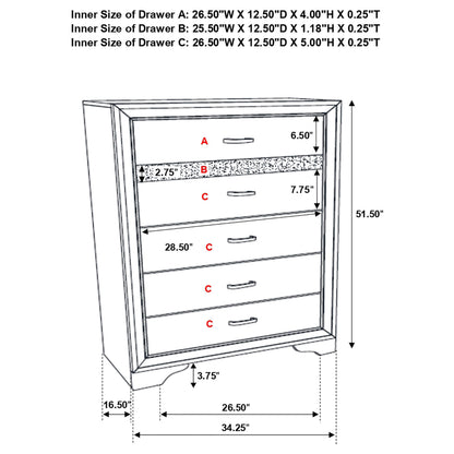 Miranda 6-drawer Bedroom Chest White