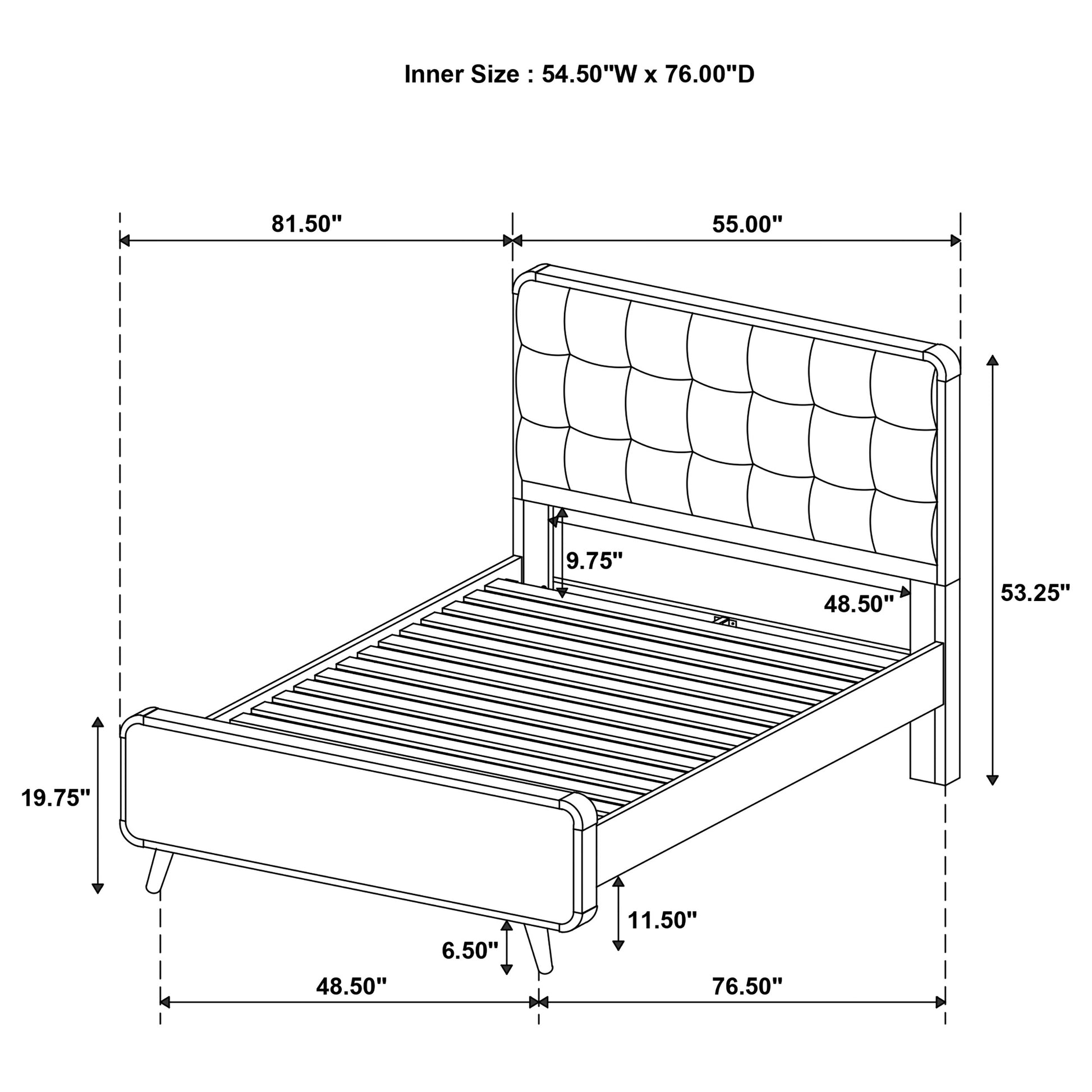 Robyn Wood Full Platform Bed Dark Walnut