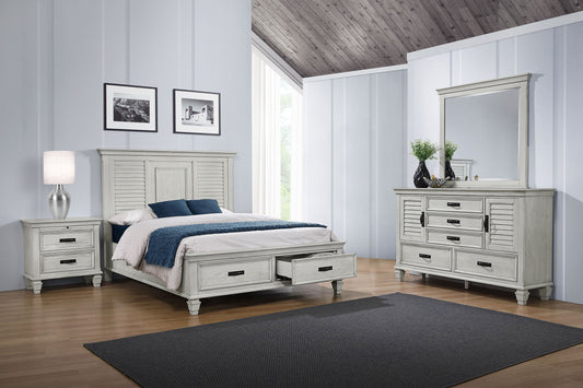 Franco 4-piece Eastern King Bedroom Set Distressed White - The Sleep Loft - Online Mattress Showroom NYC