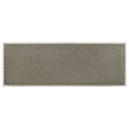 Franco Fabric Upholstered Bench with Shelf Distressed White