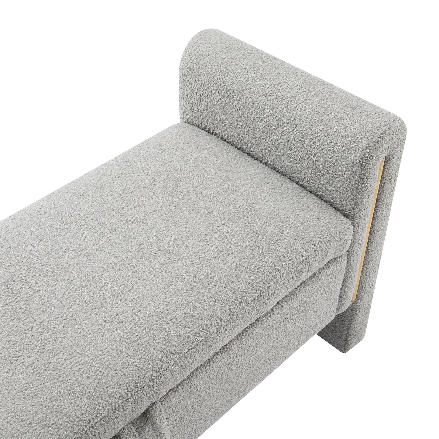 Modern Teddy Upholstered Large Bed End Bench With Arms And Storage - The Sleep Loft - Online Mattress Showroom NYC