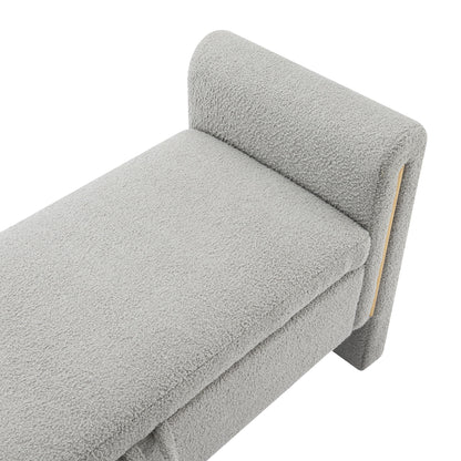 Modern Teddy Upholstered Large Bed End Bench With Arms And Storage - The Sleep Loft - Online Mattress Showroom NYC
