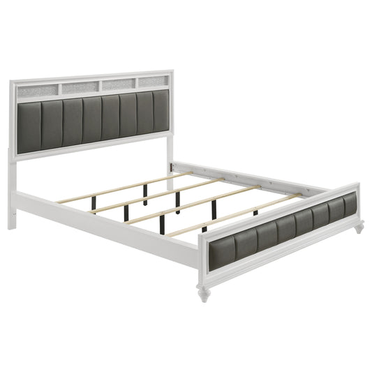Barzini Wood California King Panel Bed White - The Sleep Loft - Online Mattress Showroom NYC