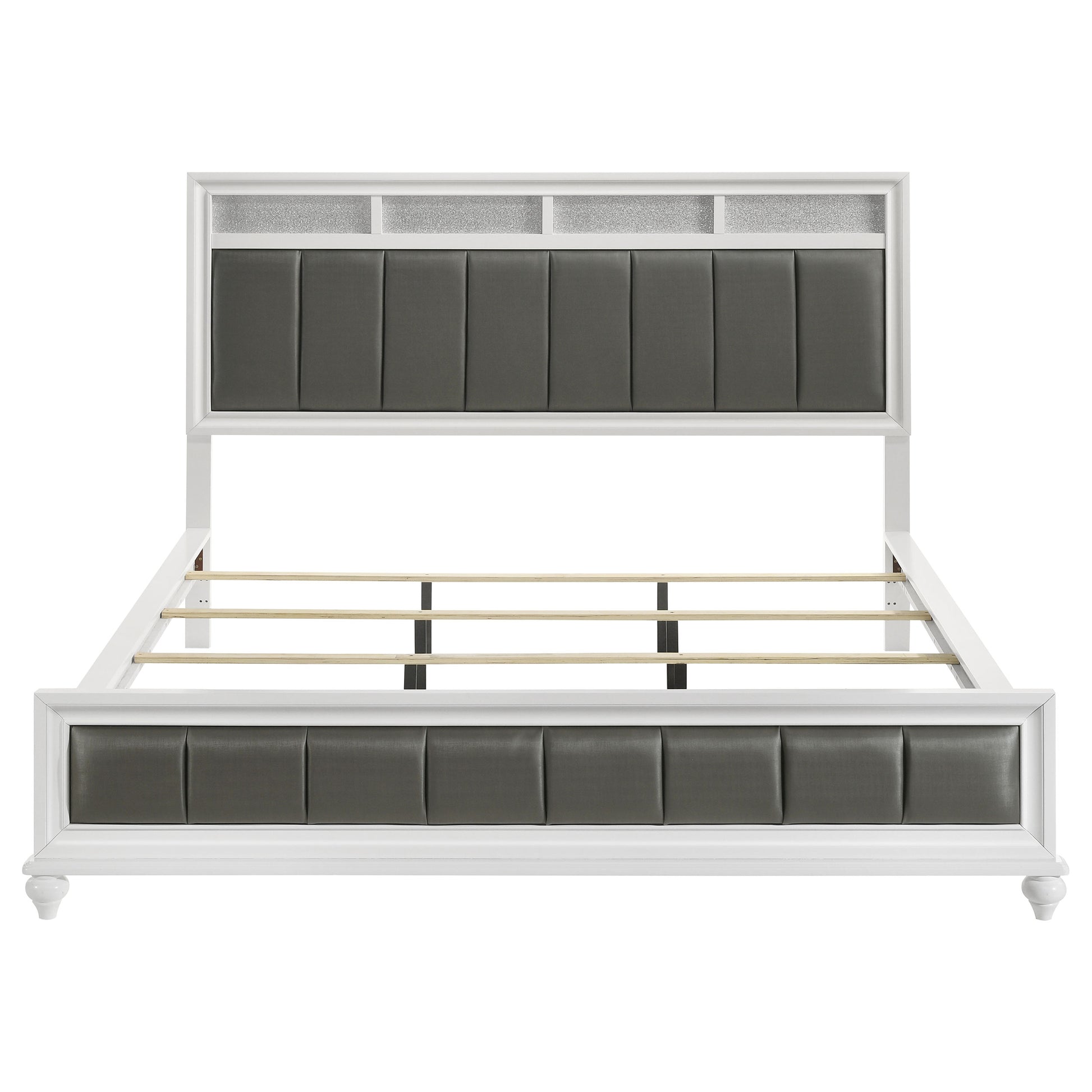 Barzini Wood California King Panel Bed White