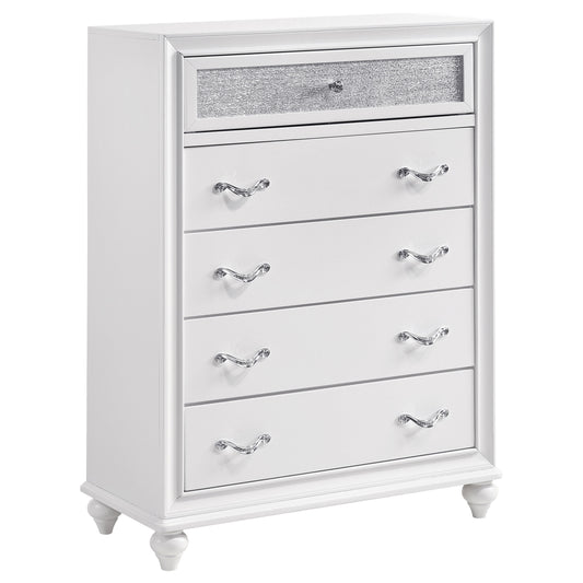 Barzini 5-drawer Bedroom Chest White - The Sleep Loft - Online Mattress Showroom NYC