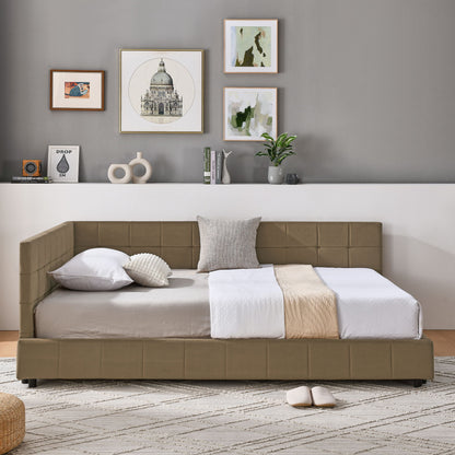 Upholstered Bed Frame With Tufted Backrest And Armrests - The Sleep Loft - Online Mattress Showroom NYC