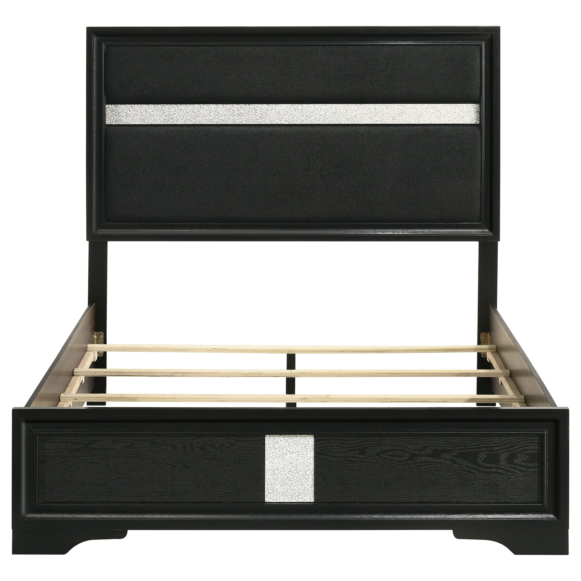 Miranda 54-inch Upholstered Full Panel Bed Black