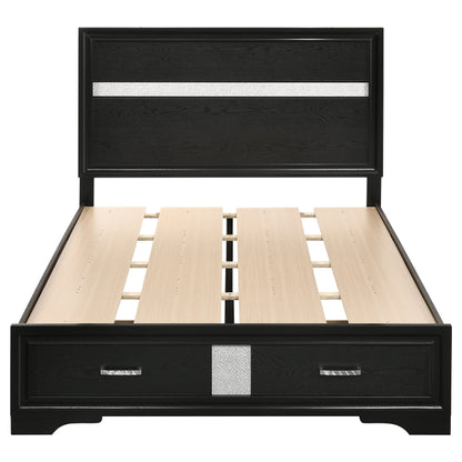 Miranda 51-inch Wood Full Storage Panel Bed Black