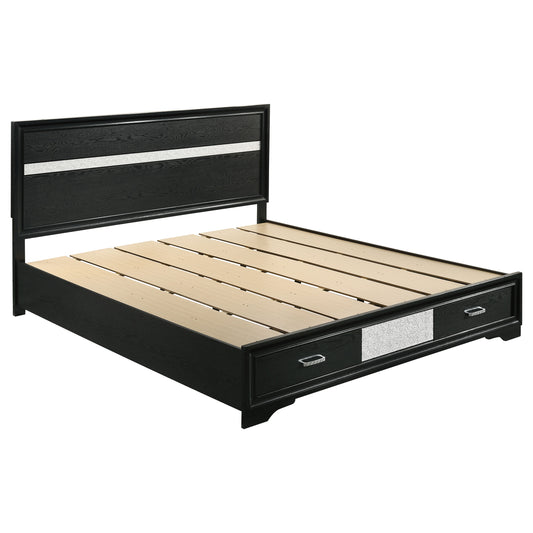 Miranda 51-inch Wood California King Storage Panel Bed Black - The Sleep Loft - Online Mattress Showroom NYC