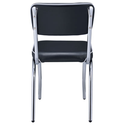 Retro Upholstered Dining Side Chair Black (Set of 2)