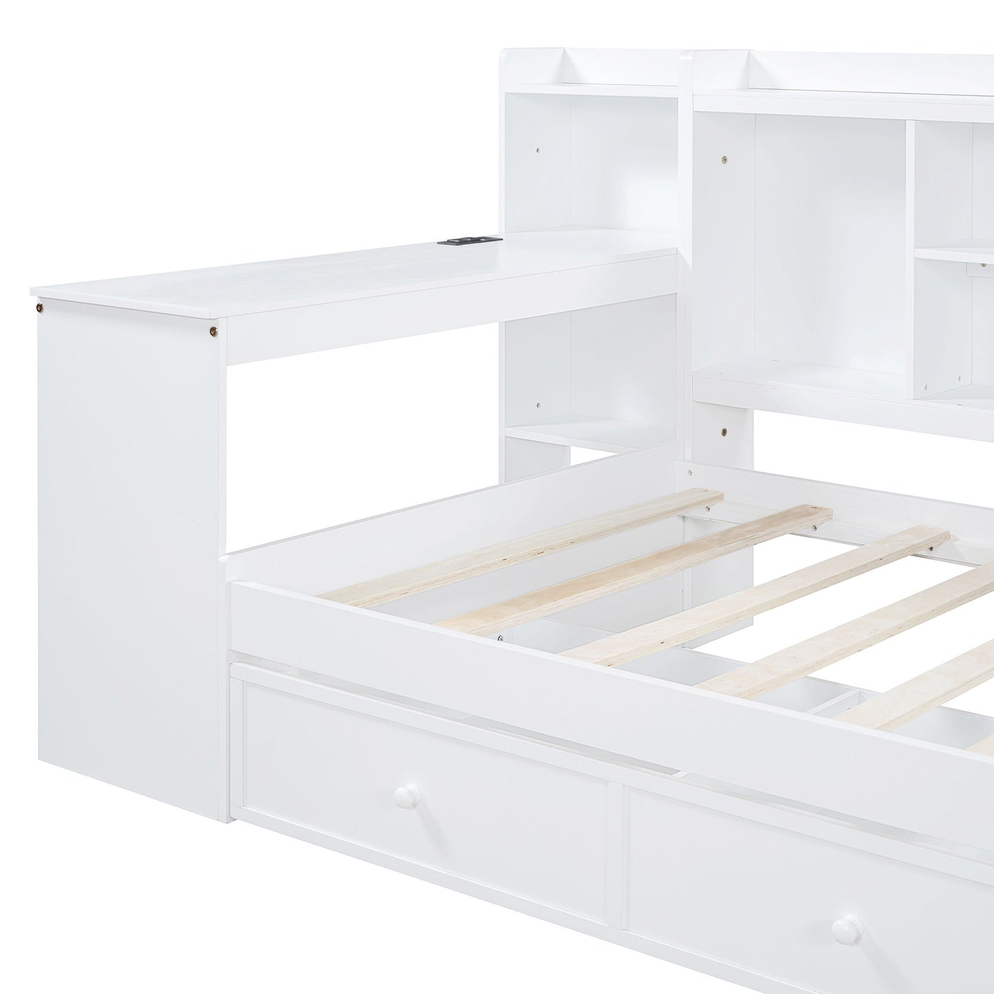 Daybed With 3 Drawers USB Ports And Desk - The Sleep Loft - Online Mattress Showroom NYC