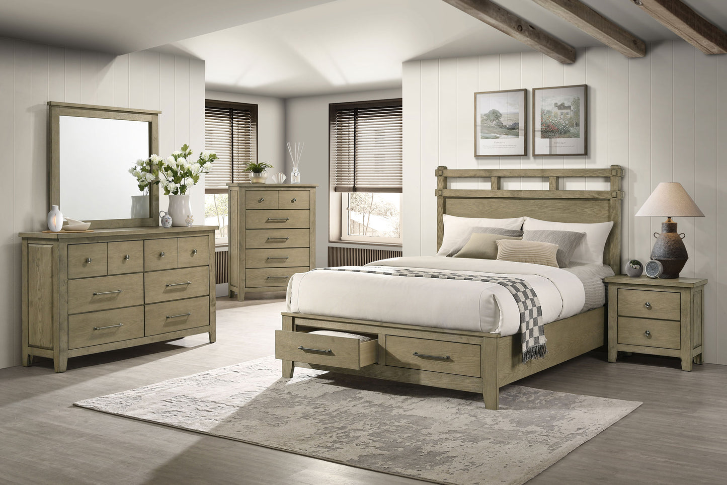 Hazlewood 59-inch Eastern King Storage Bed Vineyard Oak