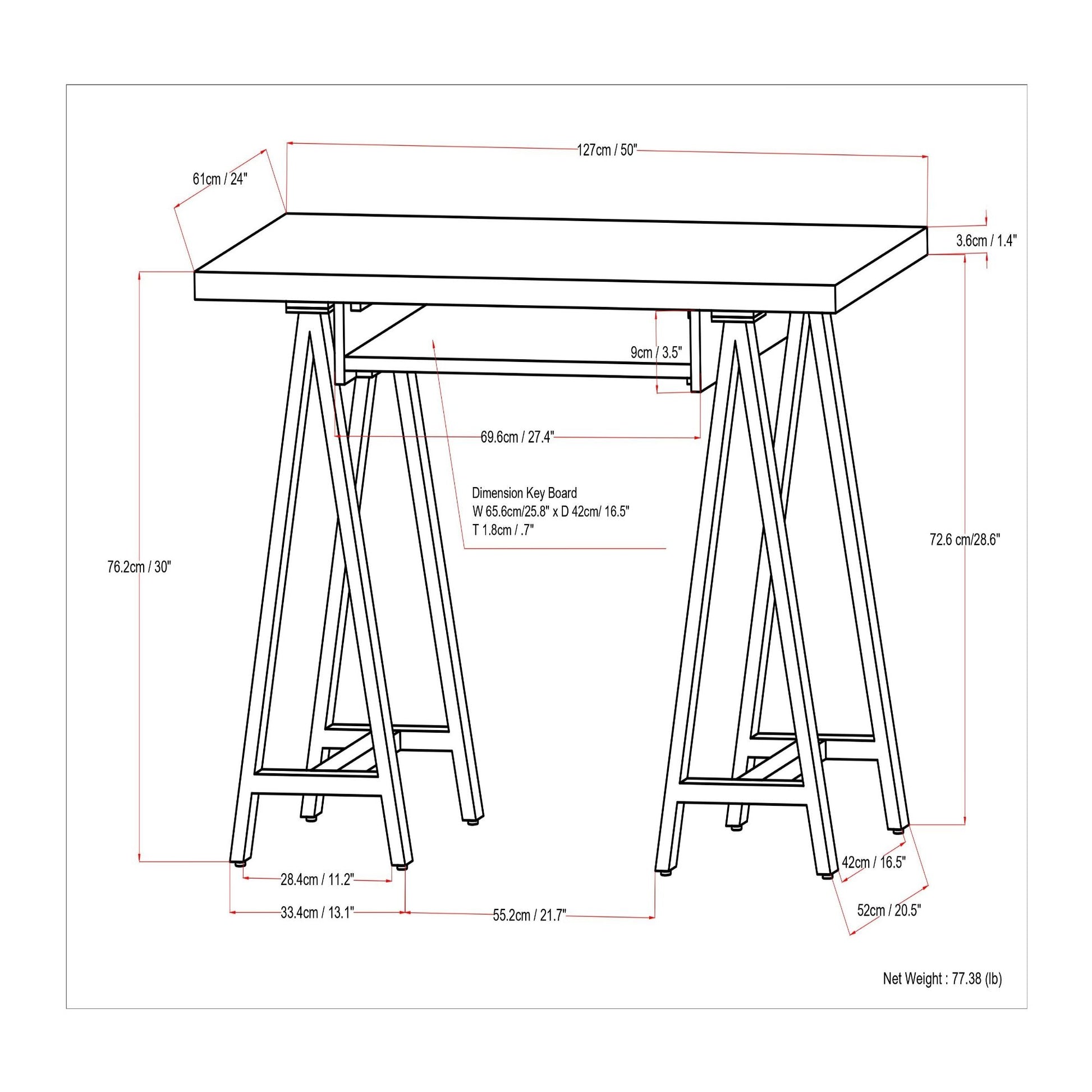 Sawhorse - Handcrafted Solid Desk - The Sleep Loft - Online Mattress Showroom NYC