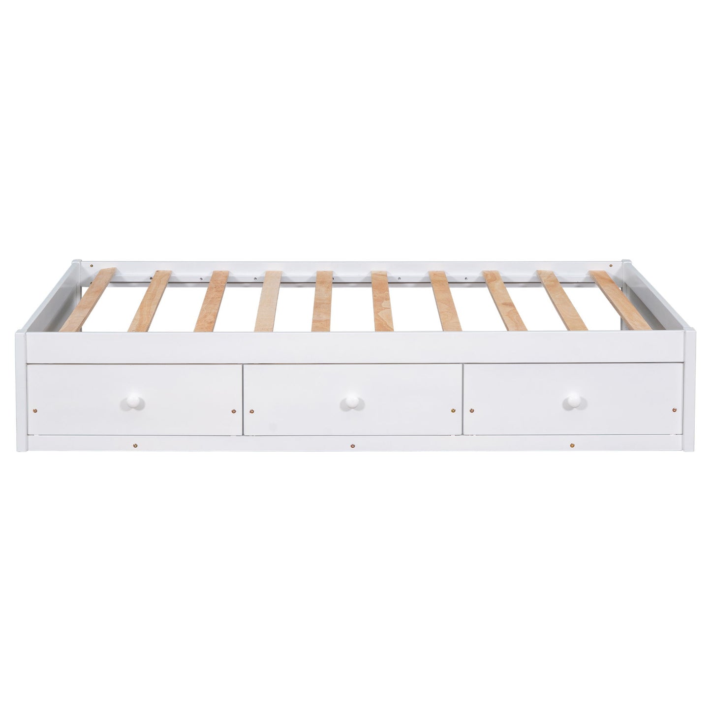 Twin Size Platform Storage Bed With 3 Drawers - White - The Sleep Loft - Online Mattress Showroom NYC