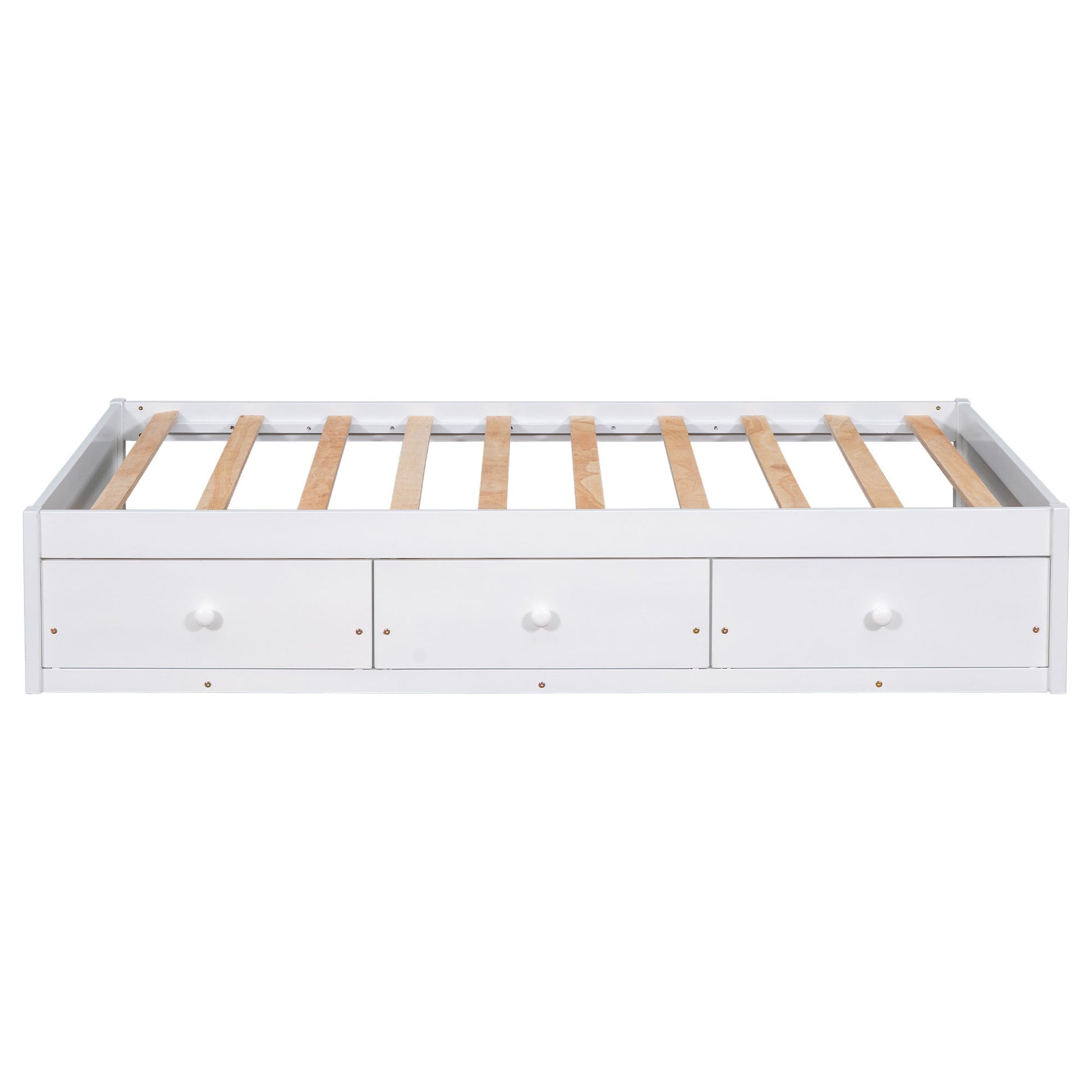 Twin Size Platform Storage Bed With 3 Drawers - White - The Sleep Loft - Online Mattress Showroom NYC