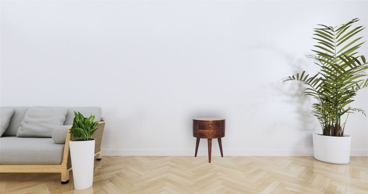 Odyssey - Tripod Bedside Table - Chestnut - The Sleep Loft - Online Mattress Showroom NYC