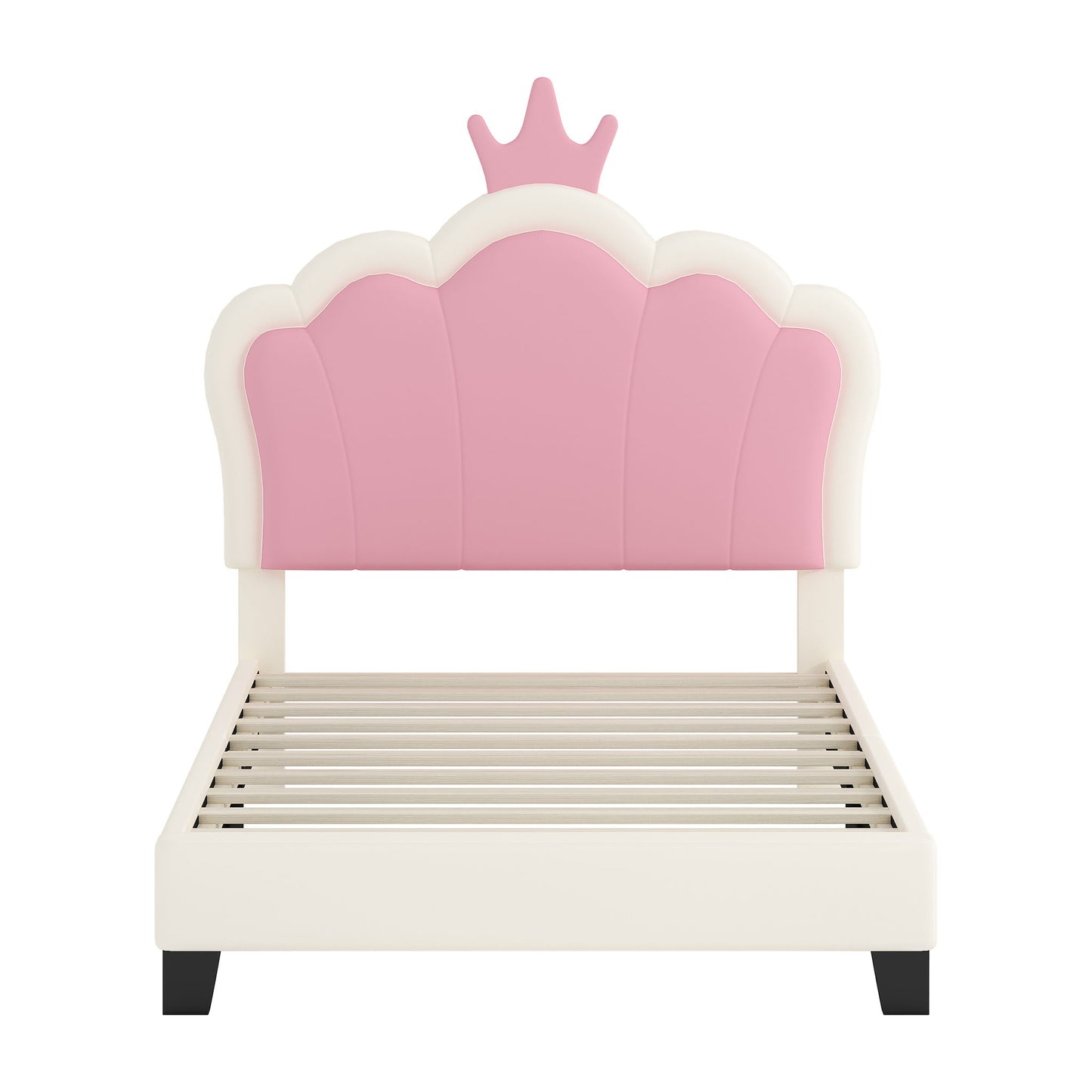 Upholstered Princess Platform Bed With Crown Headboard - The Sleep Loft - Online Mattress Showroom NYC
