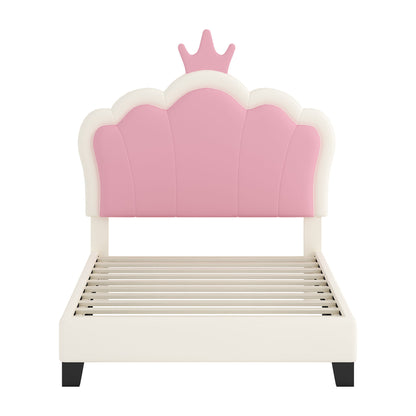 Upholstered Princess Platform Bed With Crown Headboard - The Sleep Loft - Online Mattress Showroom NYC