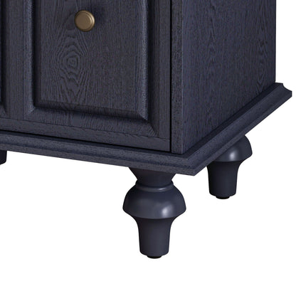 Vintage Nightstand With 2 Drawers And Roman Column Legs - The Sleep Loft - Online Mattress Showroom NYC