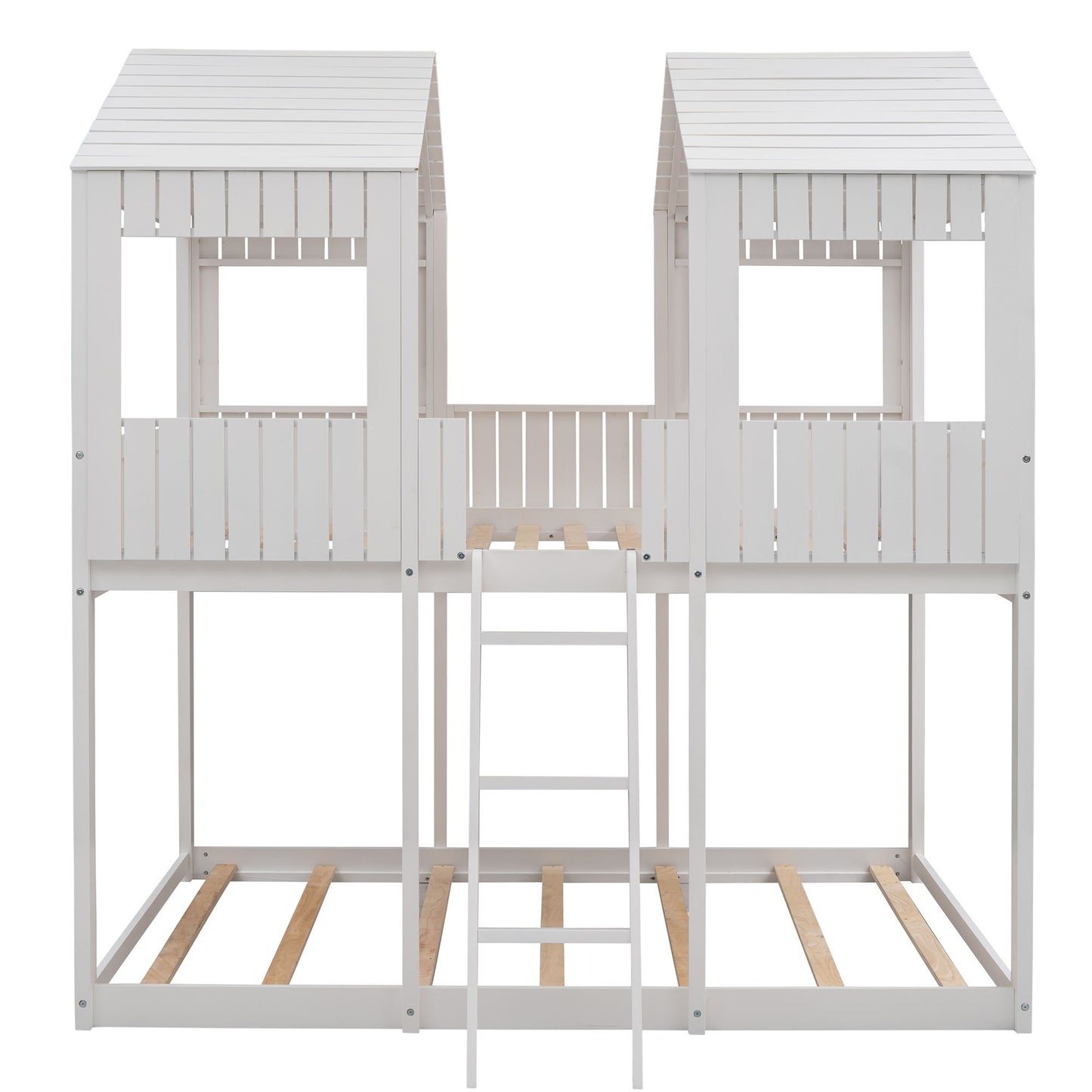 Bunk Bed With Roof, Window, Guardrail, Ladder - The Sleep Loft - Online Mattress Showroom NYC
