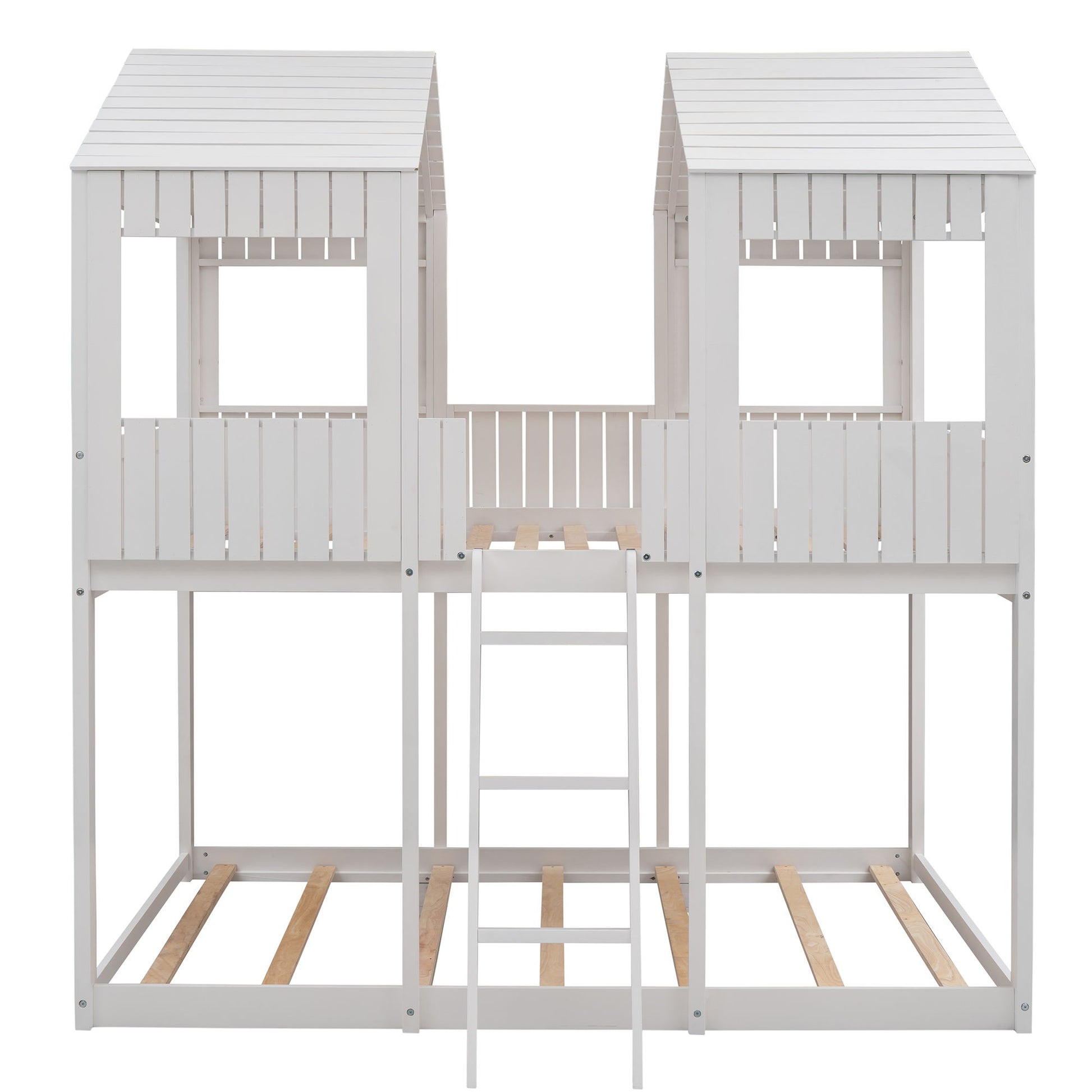 Bunk Bed With Roof, Window, Guardrail, Ladder - The Sleep Loft - Online Mattress Showroom NYC