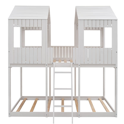 Bunk Bed With Roof, Window, Guardrail, Ladder - The Sleep Loft - Online Mattress Showroom NYC