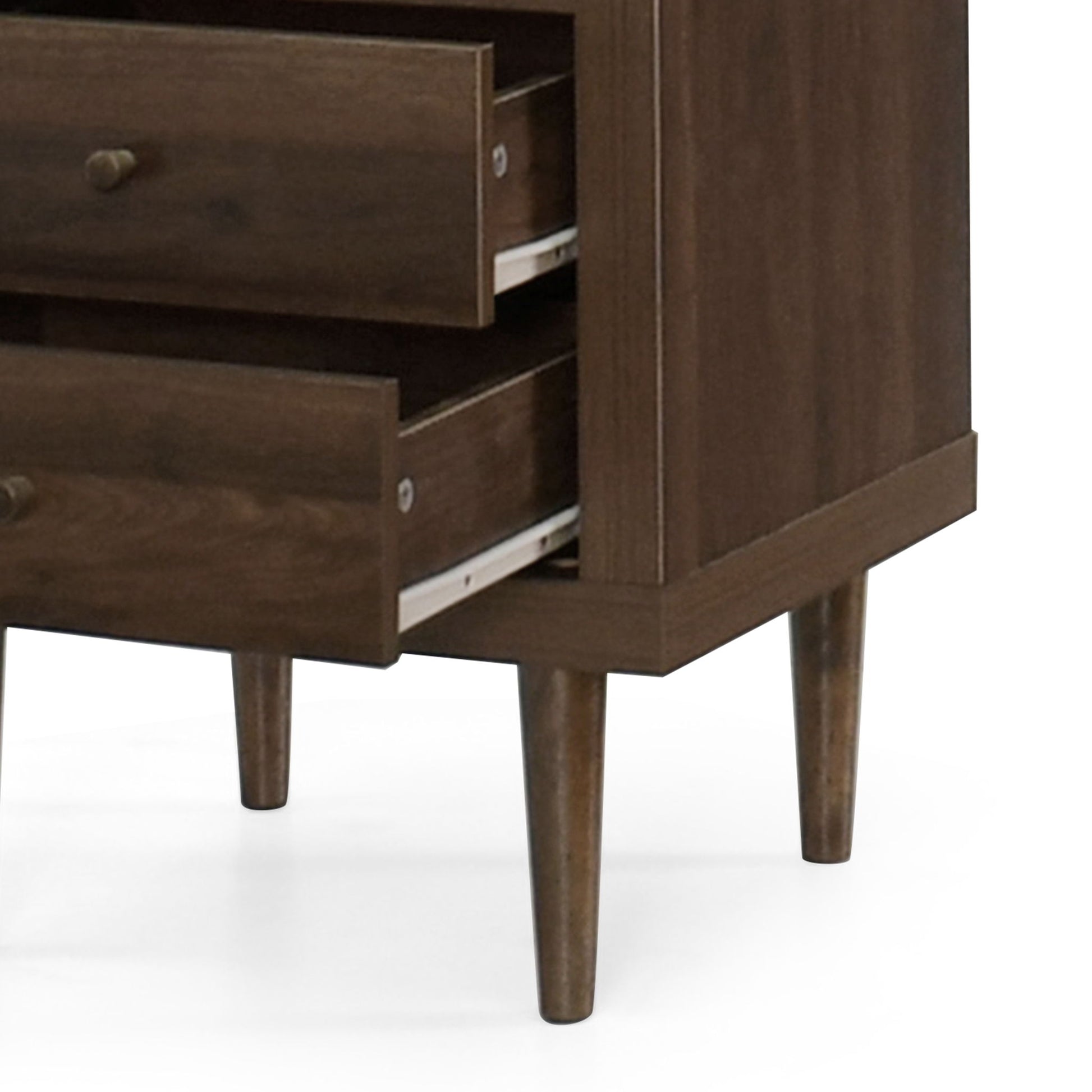 Nystrom - Mid Century Modern 2 Drawer Nightstand - The Sleep Loft - Online Mattress Showroom NYC