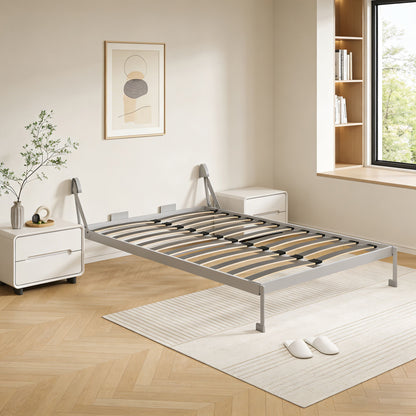Queen Size Vertical Murphy Wall Cabinet Folding Bed With Automatic Legs - Gray - The Sleep Loft - Online Mattress Showroom NYC