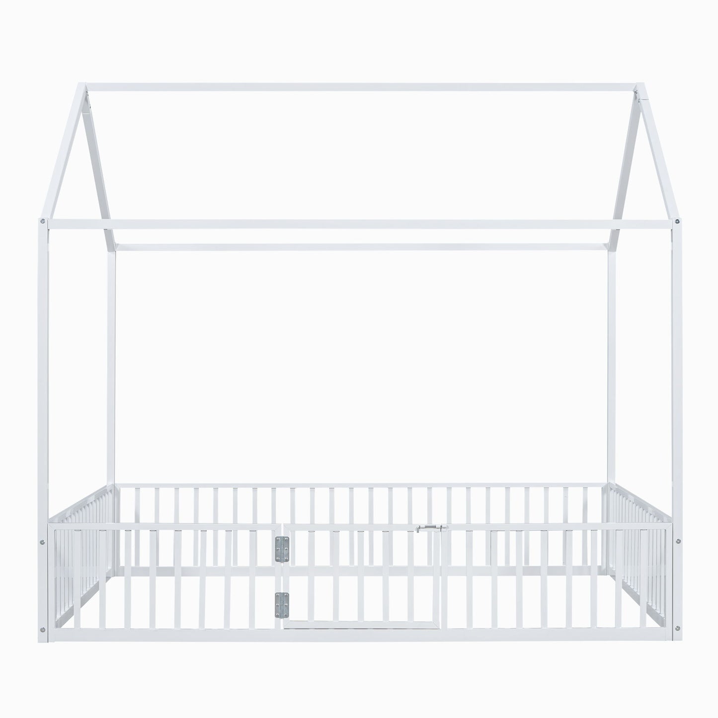 Metal House Bed With Fence And Door - The Sleep Loft - Online Mattress Showroom NYC