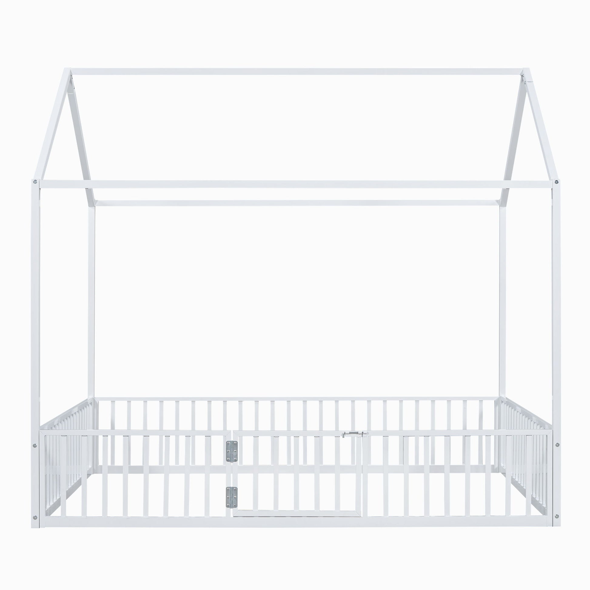 Metal House Bed With Fence And Door - The Sleep Loft - Online Mattress Showroom NYC