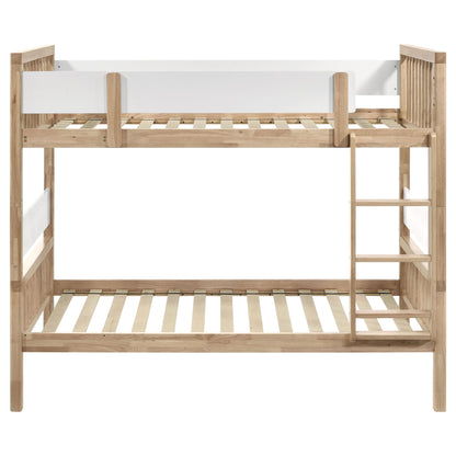 Ponderosa - Twin Over Twin Bunk Bed With Accents - Natural - The Sleep Loft - Online Mattress Showroom NYC